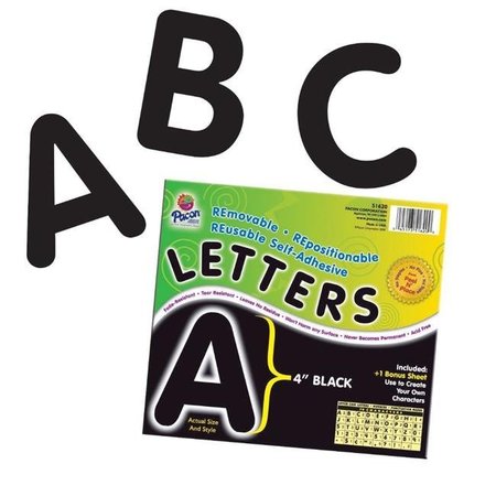 PACON CORPORATION Pacon 089680 Self-Adhesive Reusable Letter; 4 In. - Black; Pack Of 78 89680